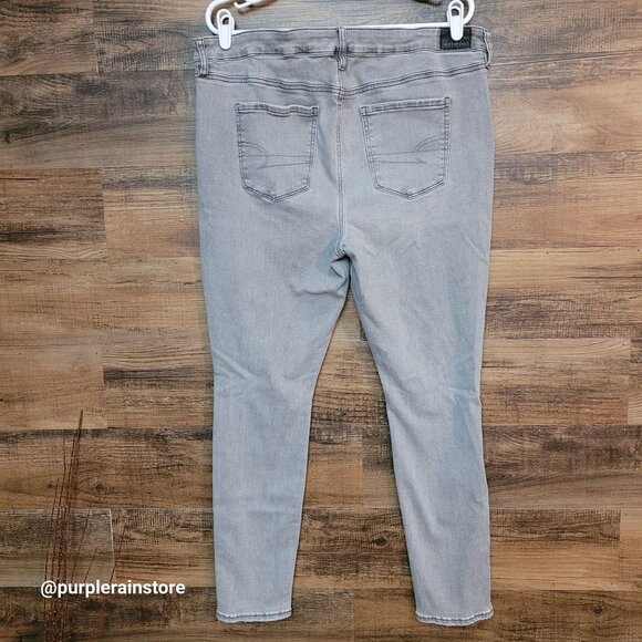 American Eagle Jeans 16 R Jegging Hi Rise Next Level Stretch Gray Wash Denim - Picture 2 of 13